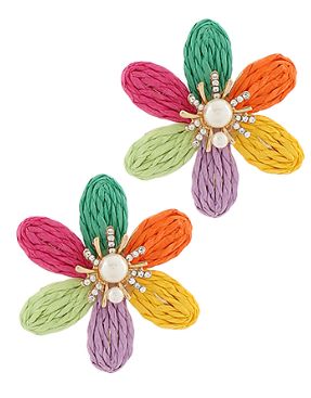 Raffia Flower Studs