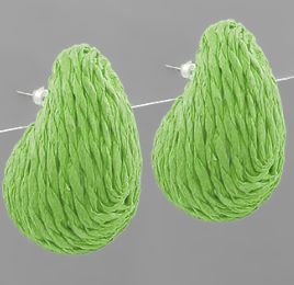 Raffia Teardrop Studs