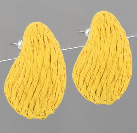 Raffia Teardrop Studs