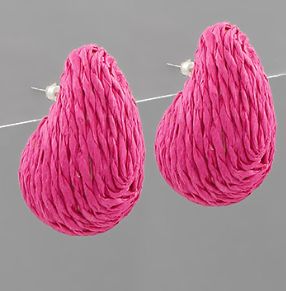 Raffia Teardrop Studs