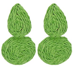 Teardrop Raffia Statement Stud