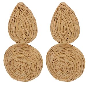 Teardrop Raffia Statement Stud