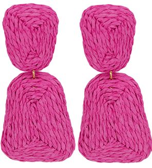 Raffia Summer Studs, COLOR: Pink