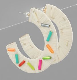 Confetti Raffia Hoops