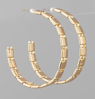 Matte Squared Hoops, COLOR: Gold