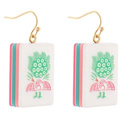 Mahjong Tile Earring, NAME: Bam Bird