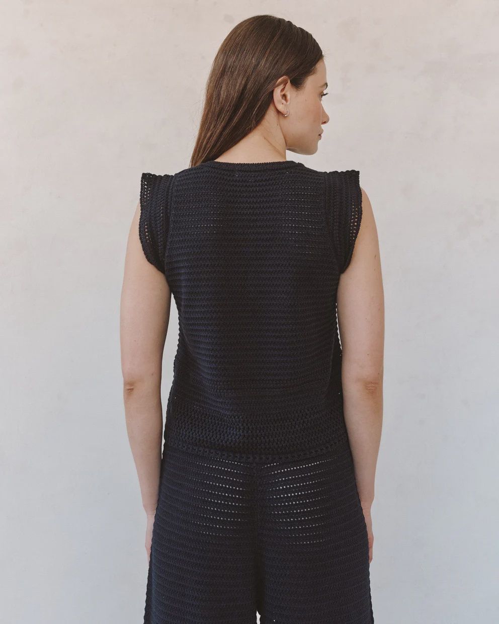 Short Sleeve V-Neck Crochet Top