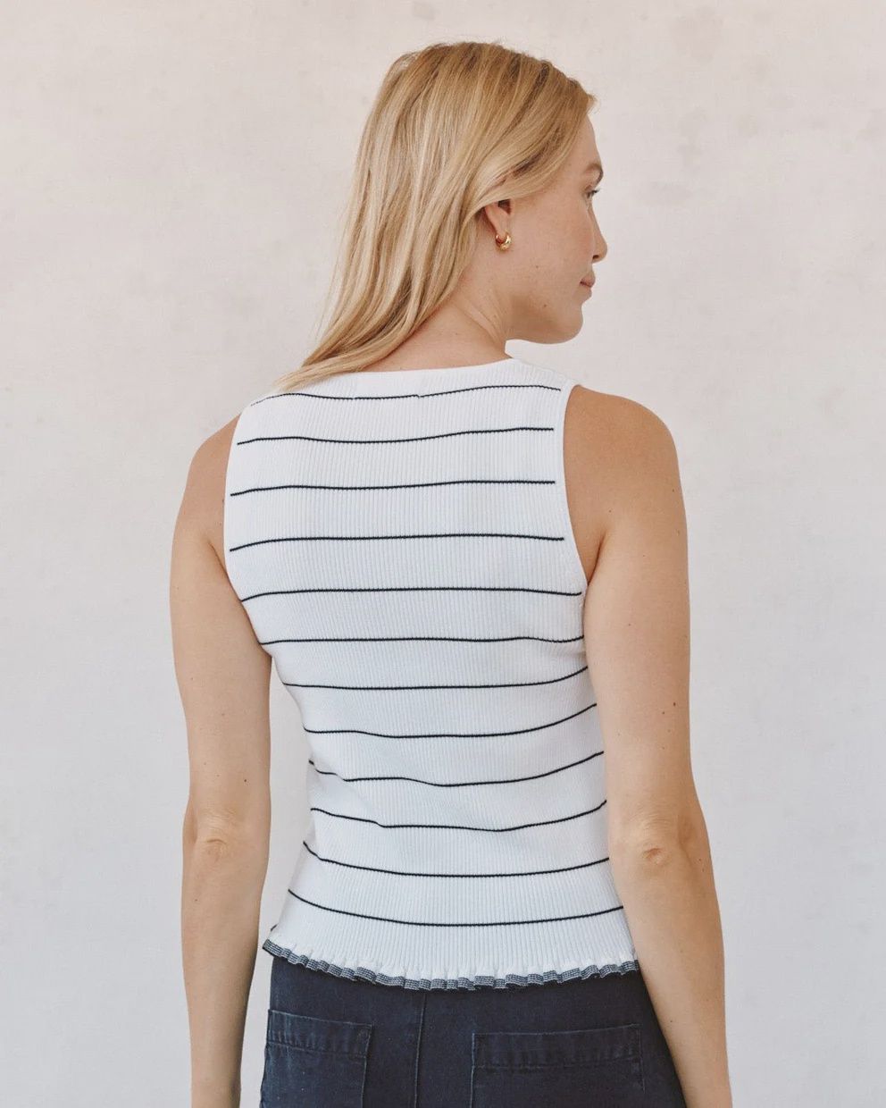 Ruffle Hem Knitted Vest