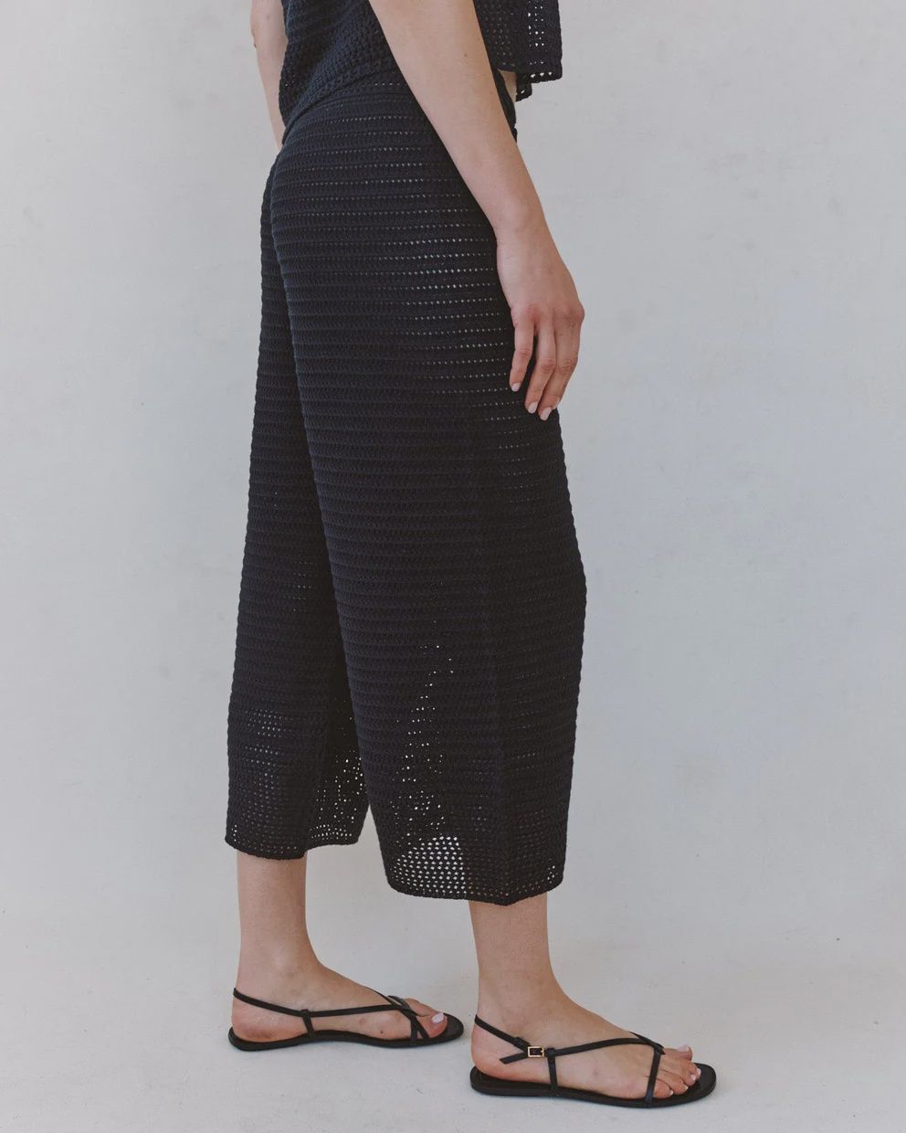 Crop Wide Leg Crochet Pant