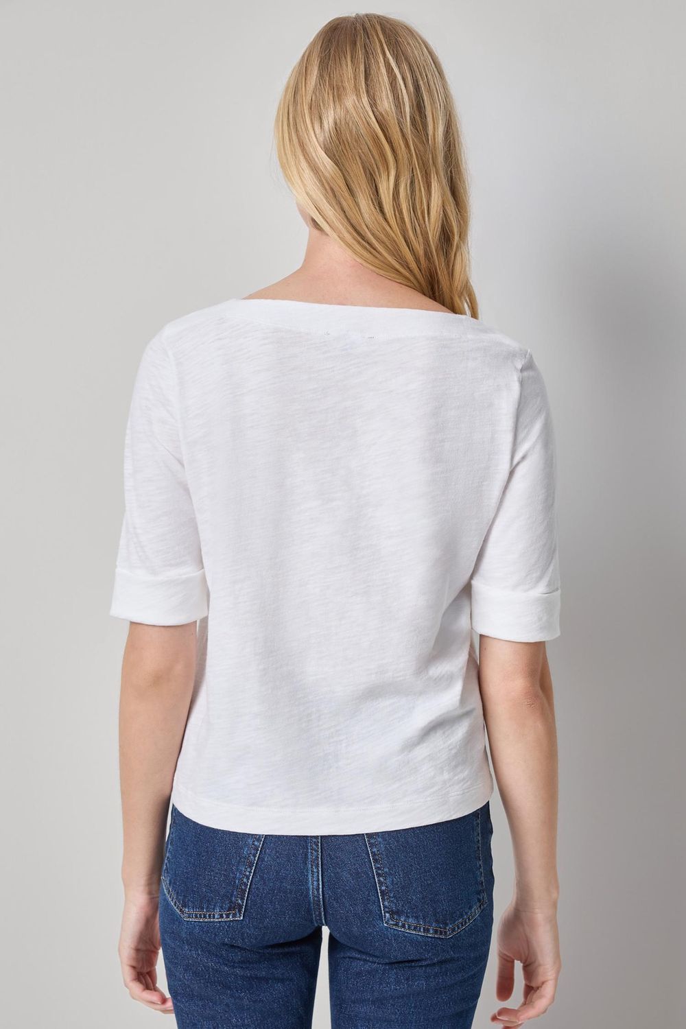 Cuffed Sleeve Boatneck