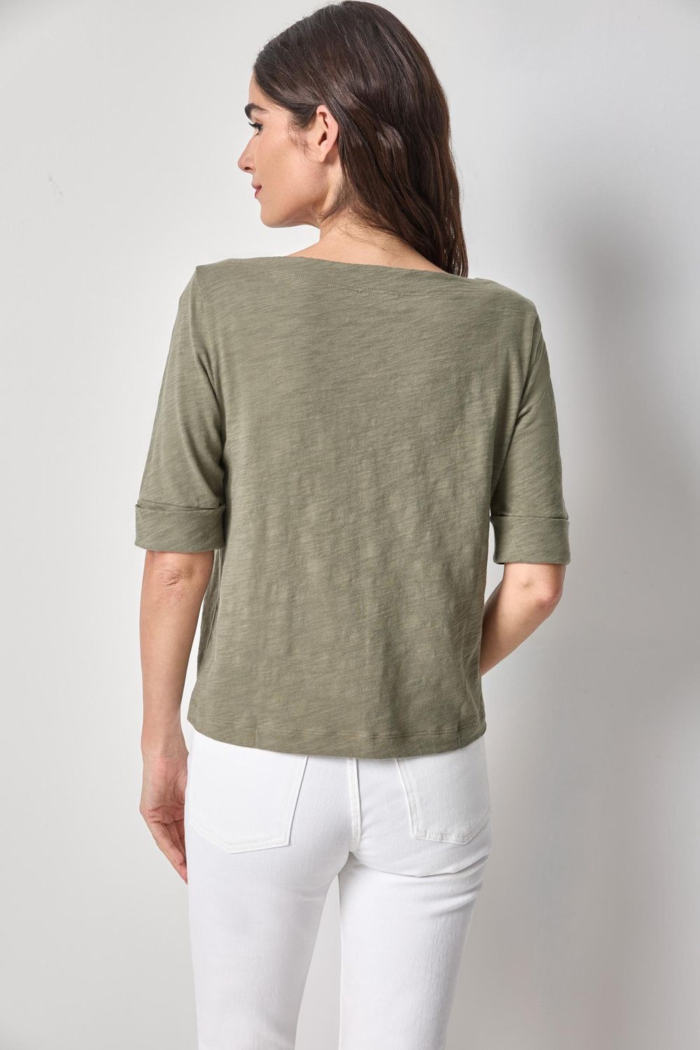 Cuffed Sleeve Boatneck