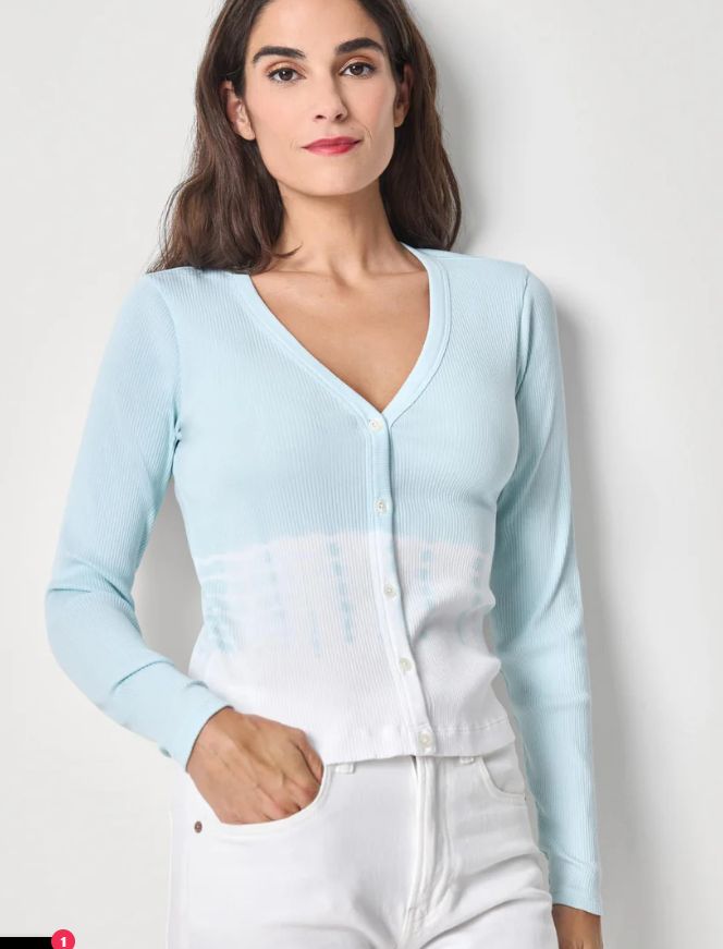 Bamboo Dye V-Neck Cardigan