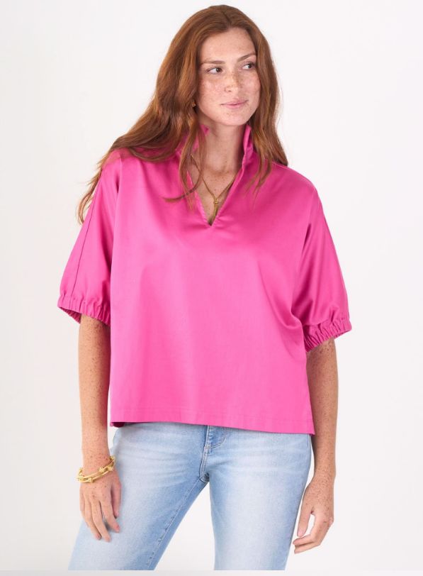 POPPY TOP, COLOR: FUCHSIA FEDORA, Size: S