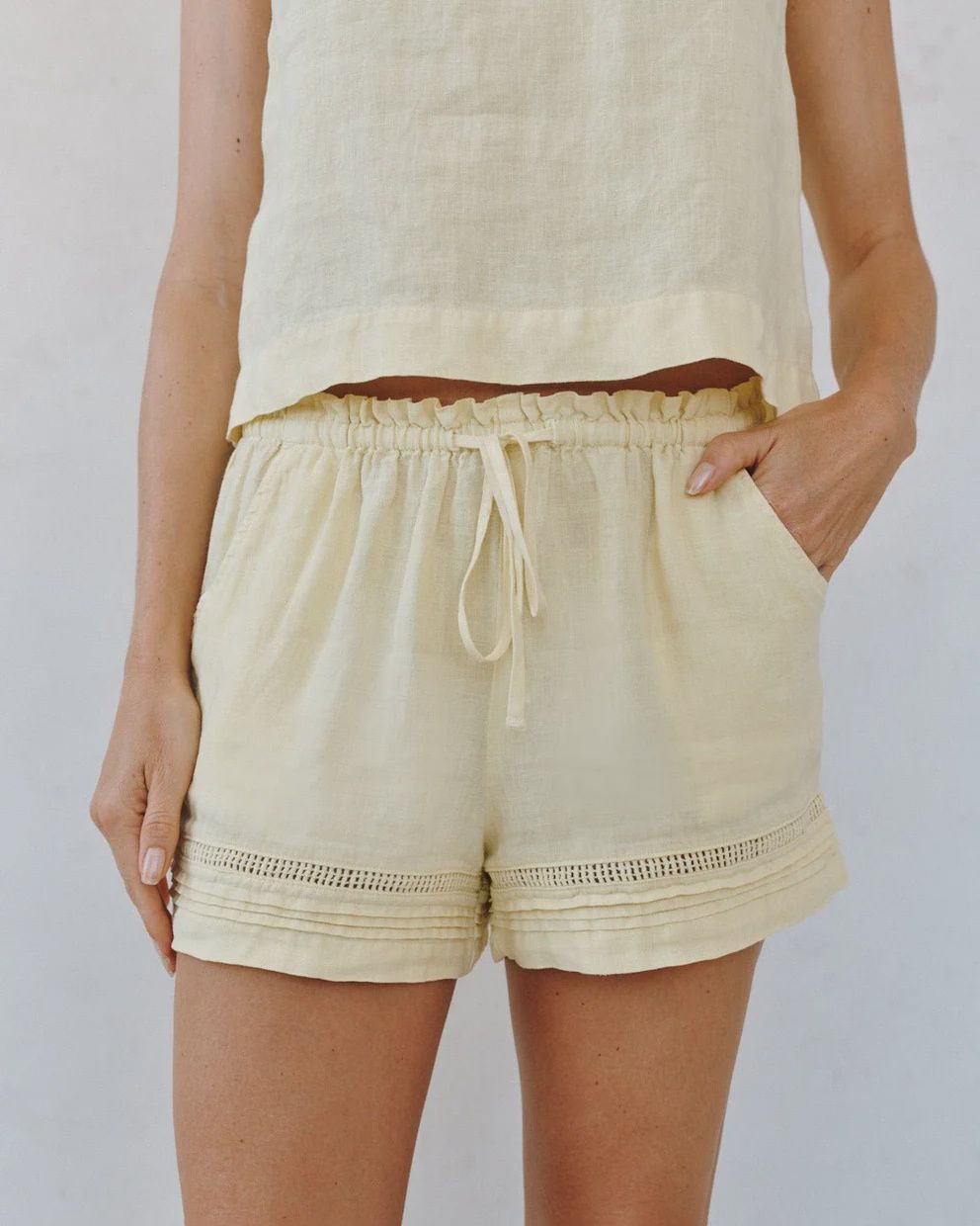 Lattice Pintuck Short