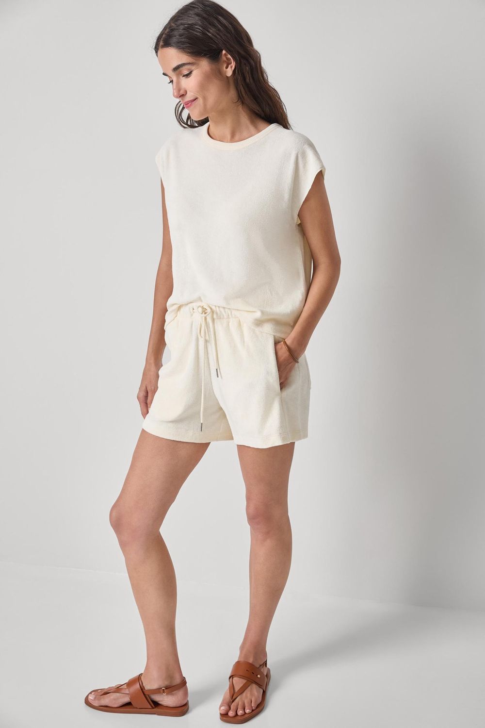 Terry Boxy Sleeveless Top