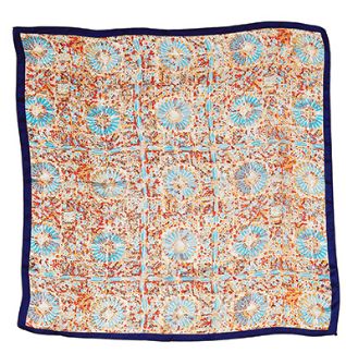 Abstract Floral Print Silky Bandana