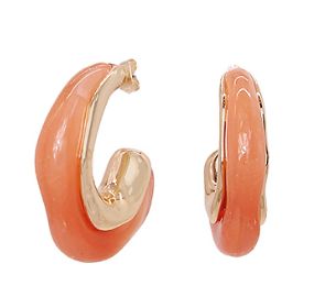 Organic Marbled Hoops, COLOR: Coral/Gold