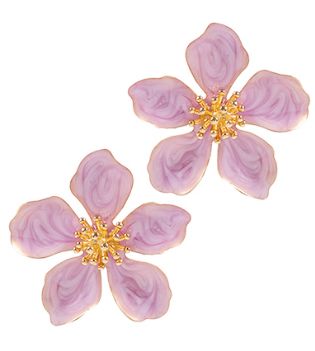 Flower Pearlized Enamel Earrings