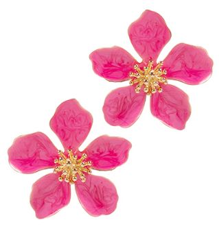 Flower Pearlized Enamel Earrings