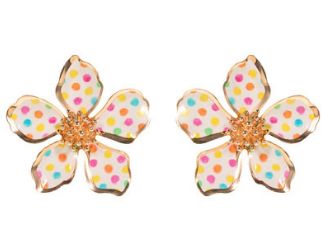 Dot Patterned Flower Earrings