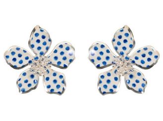 Dot Patterned Flower Earrings