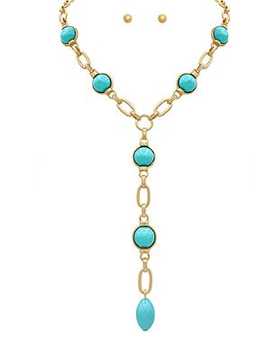 Dome Shape Station Y Necklace Set