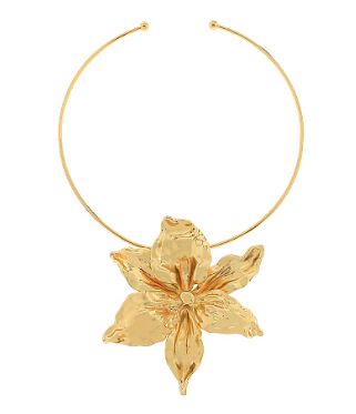 Textured Flower Wire Open Choker, COLOR: Gold
