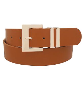 Chic Gold Buckle Belt, COLOR: Cognac