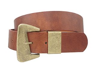 Angled Flat Buckle Loop Belt, COLOR: Dark Cognac