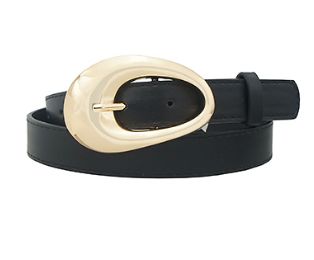 Organic Teardrop Buckle Belt, COLOR: Black