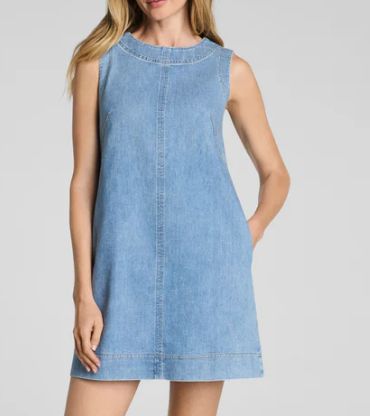 Lightweight Denim Mini Dress, COLOR: Seaside Blue, Size: XS