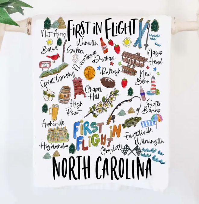 The State of North Carolina Tea Towel