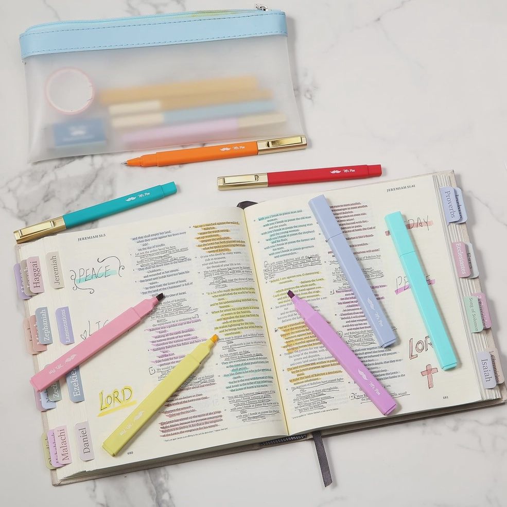 Bible Safe Highlighters &amp; Gel Pens Set