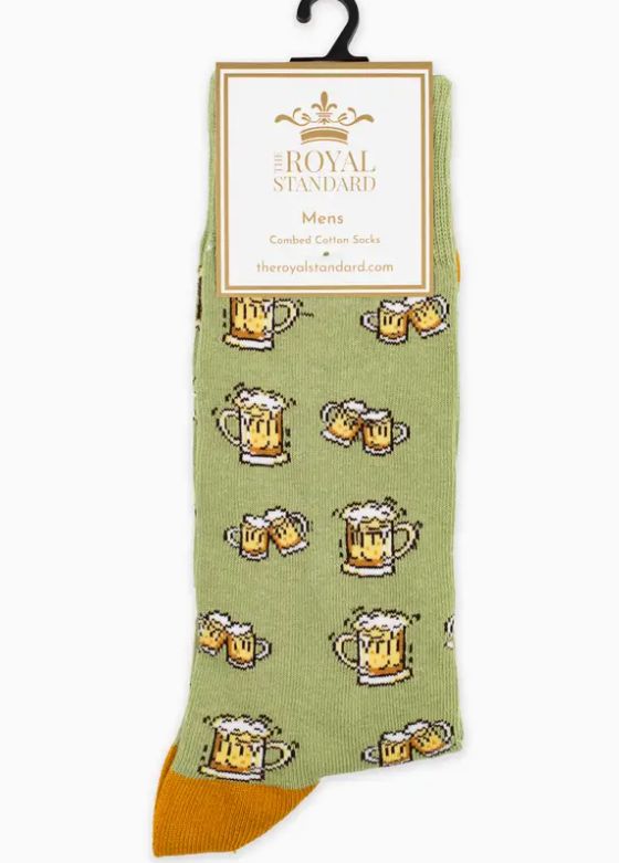 Men's Beer Cheers Socks Sage/Orange