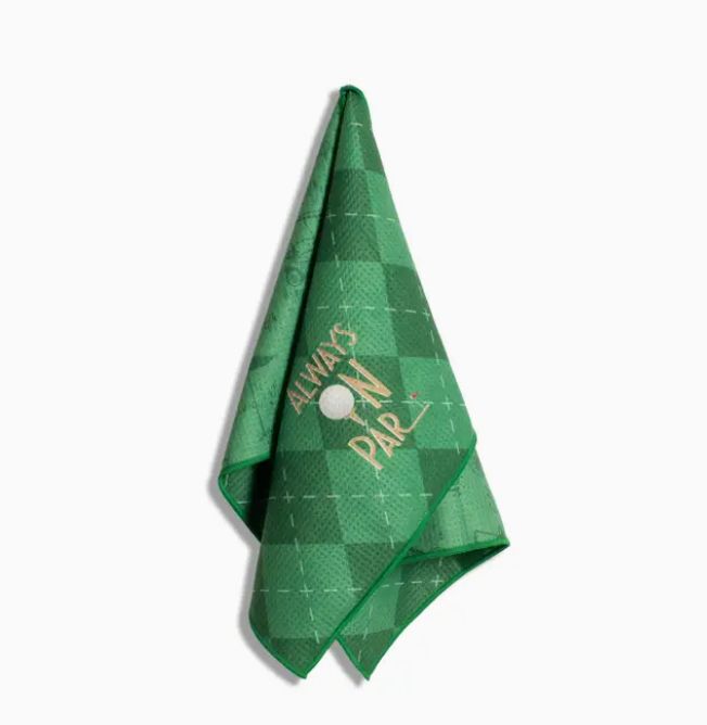 On Par Waffle Sports Towel Green/Multi
