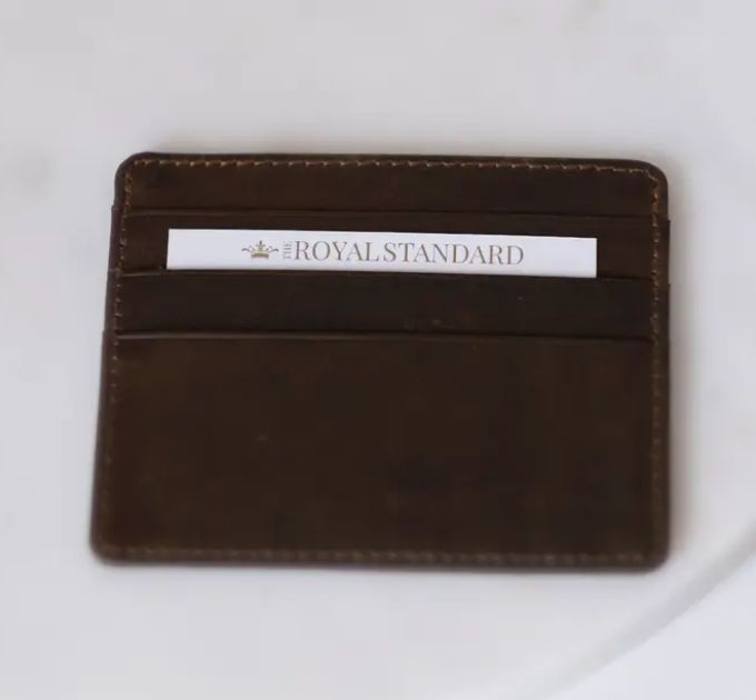 Leather Slim Wallet Dark Brown