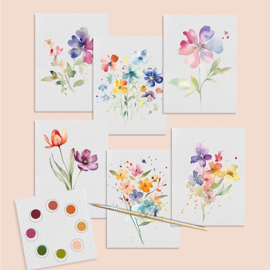 All in One Watercolor Prints/Postcards : Spring Flowers