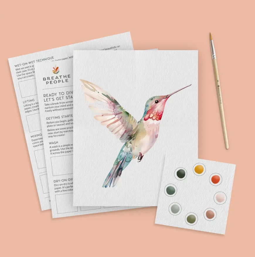All-In-One Beginner Watercolor Paint Set - Hummingbird