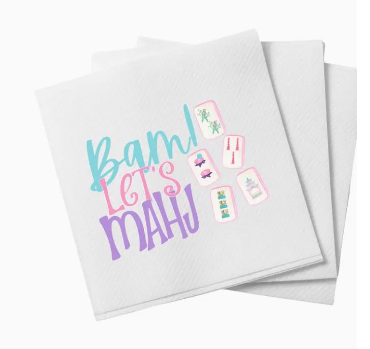 Bam Let's Mahj Mahjong Cocktail Napkins