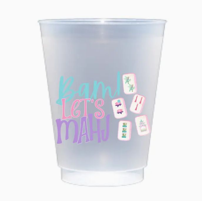 Bam Let's Mahj Mahjong Shatterproof Cup | Set of 8