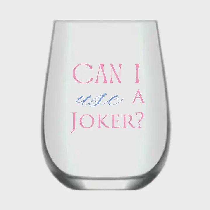 Mahjong Stemless Wine Glass  - Single 1ct