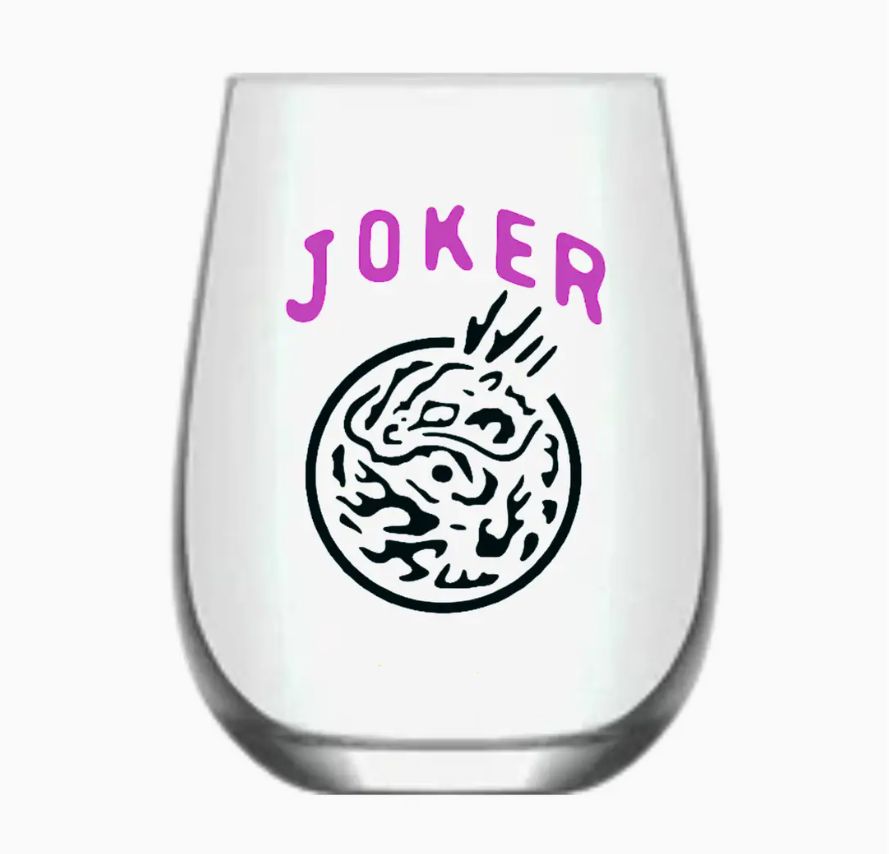 Mahjong Stemless Wine Glass  - Single 1ct, COLOR: Joker