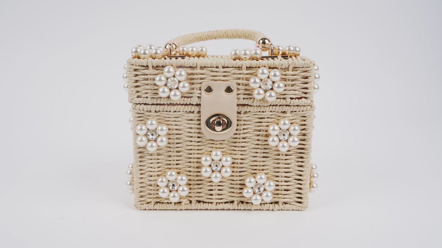 Wicker Bucket Daisy Flower Purse
