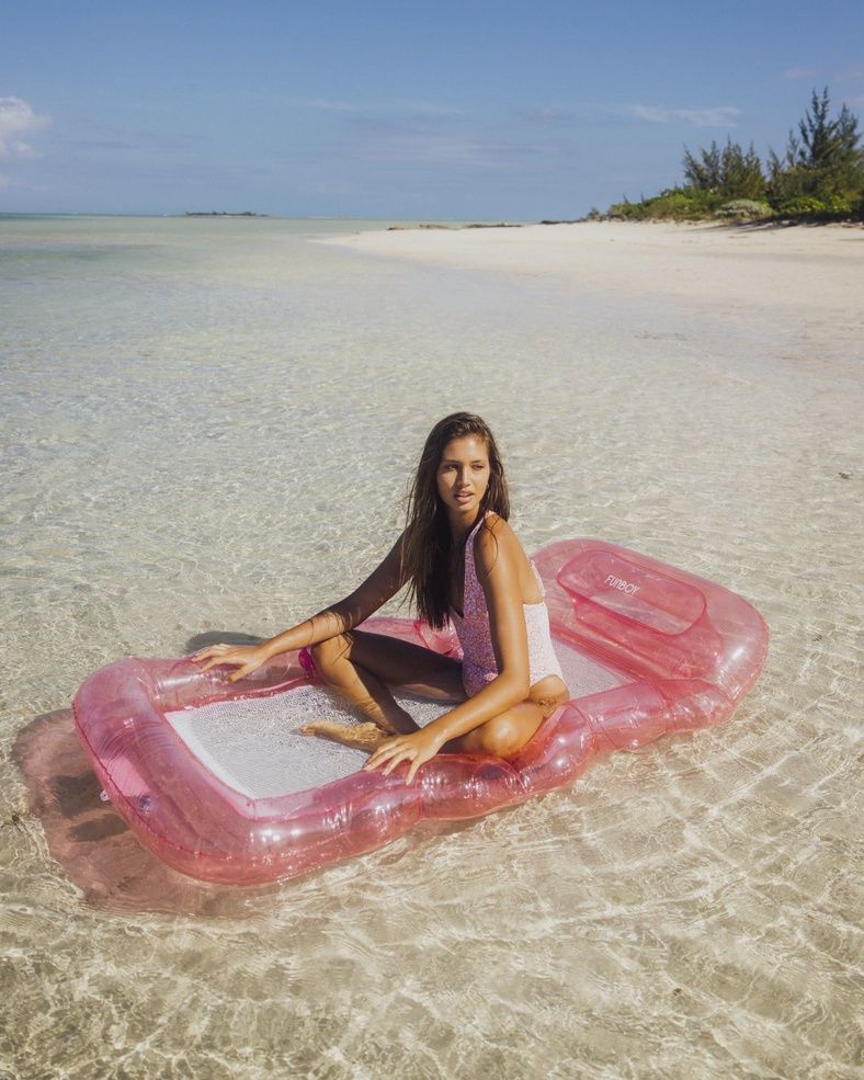 Clear Pink Mesh Lounger Float