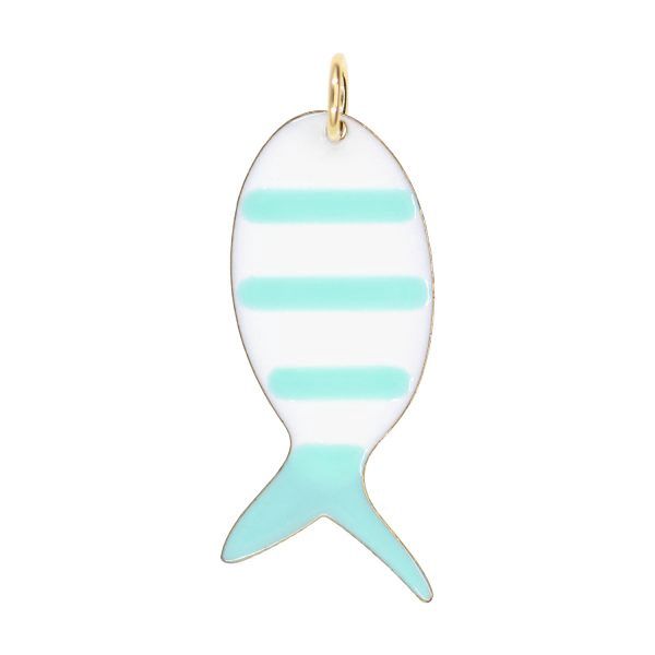 Striped Fish Charm, COLOR: Aqua Stripe