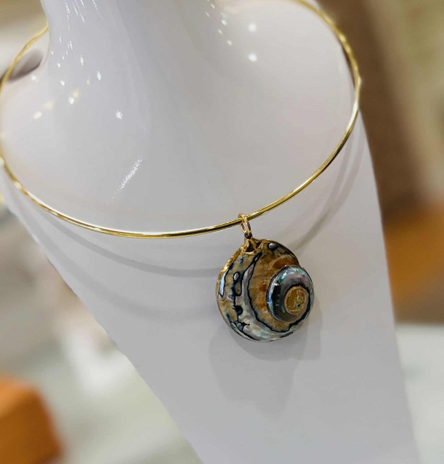 Large Brown Shell Charm