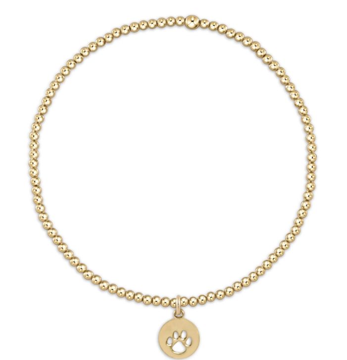 Classic Gold 2mm PAW PRINT DISC
