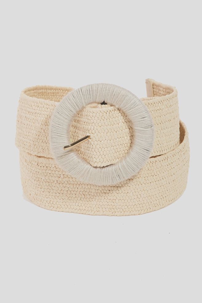 Round Buckle Braided Belt