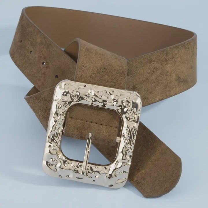 Hammered Square Buckle Belt