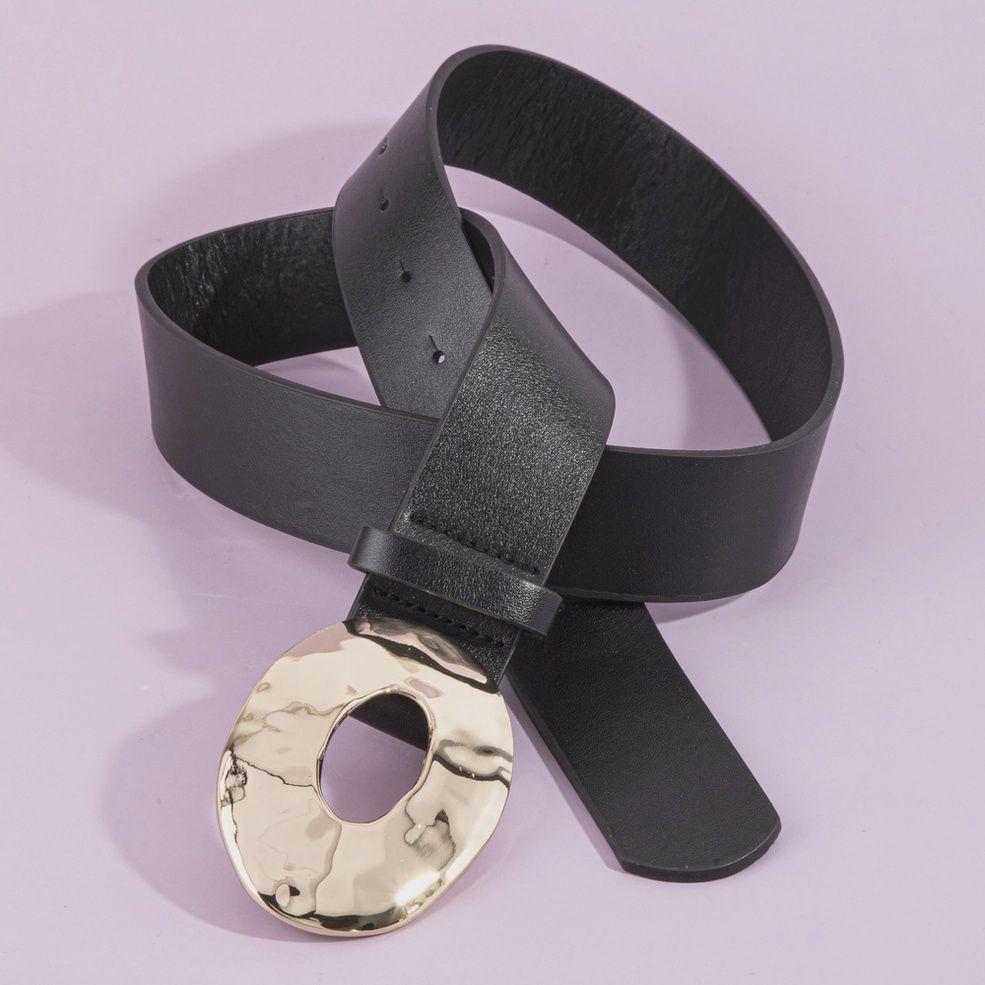 Oval Hammered Buckle Belt